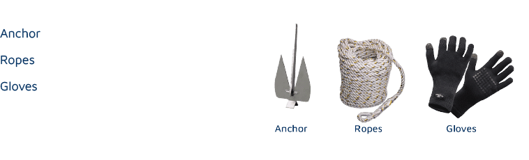 Anchor, Ropes, Gloves