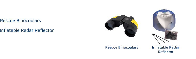 Rescue Binocoulars, Inflatable Radar Reflector